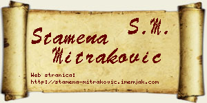 Stamena Mitraković vizit kartica